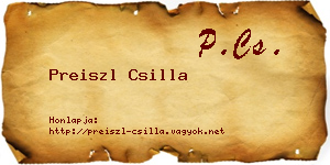 Preiszl Csilla névjegykártya
